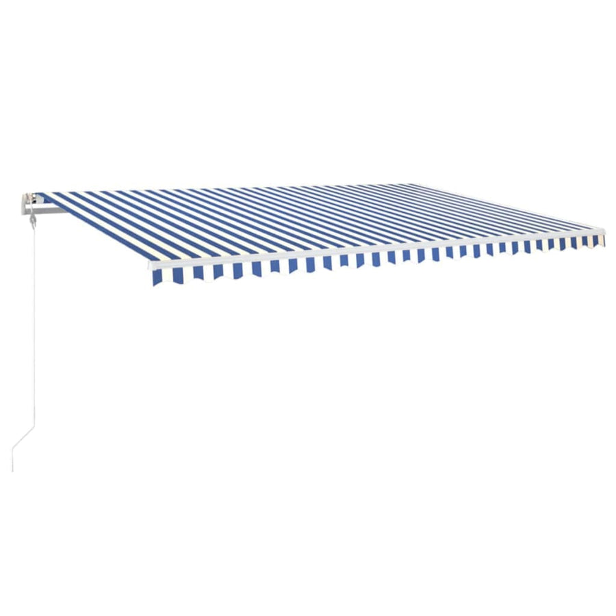 Luifel Automatisch Uittrekbaar 500 x 350 cm Blauw en wit