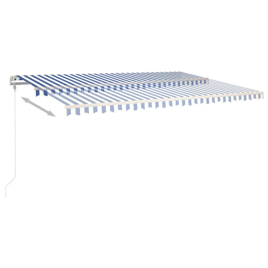 Luifel Automatisch Uittrekbaar 500 x 350 cm Blauw en wit
