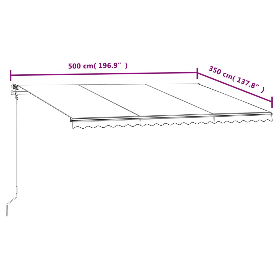 Luifel automatisch uittrekbaar 500x350 cm crèmekleurig