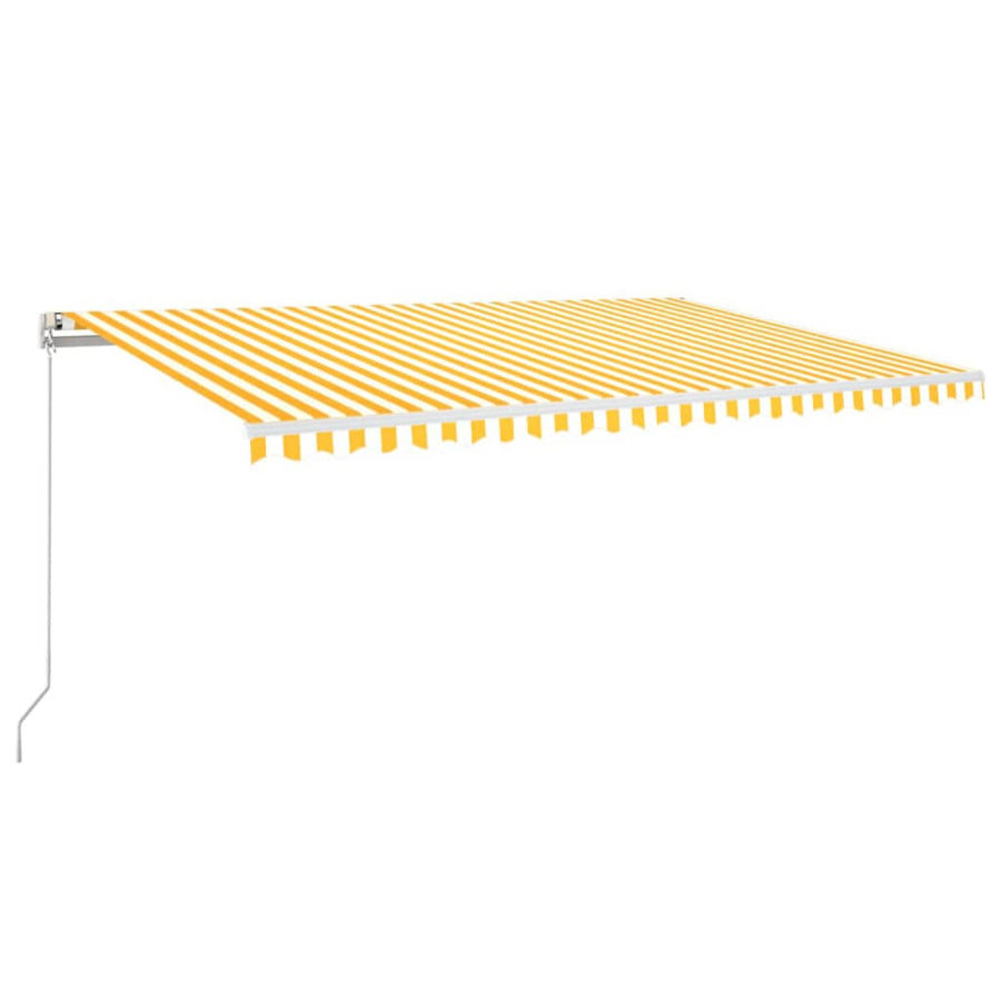 Luifel Automatisch Uittrekbaar 500 x 350 cm Geel en wit