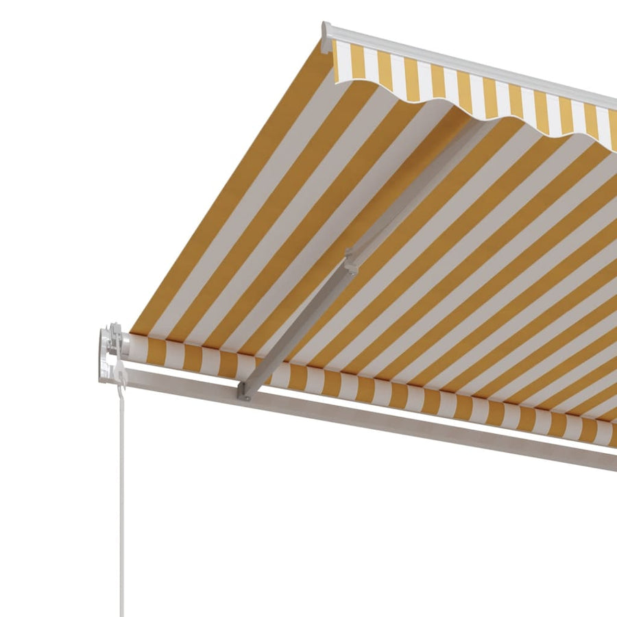 Luifel Automatisch Uittrekbaar 500 x 350 cm Geel en wit