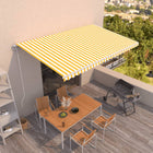 Awning automatic retractable 500x350 cm yellow and white