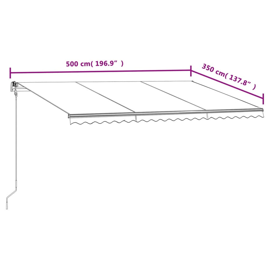 Luifel automatisch uittrekbaar 500x350 cm antracietkleurig