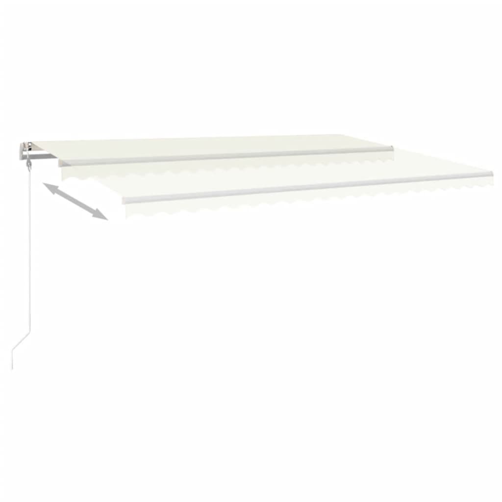 Luifel automatisch met LED en windsensor 500x350 cm crèmekleur