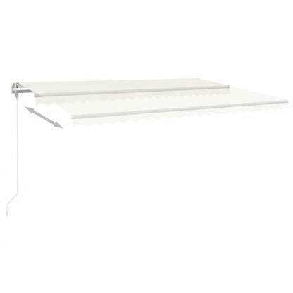 Luifel automatisch met LED en windsensor 500x350 cm crèmekleur