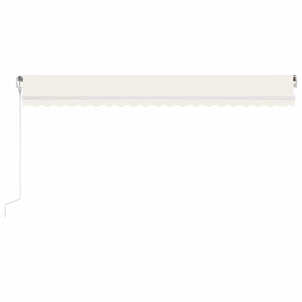 Luifel automatisch met LED en windsensor 500x350 cm crèmekleur