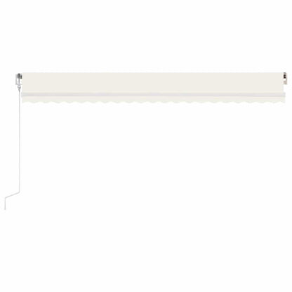 Luifel automatisch met LED en windsensor 500x350 cm crèmekleur