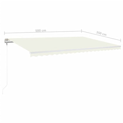 Luifel automatisch met LED en windsensor 500x350 cm crèmekleur