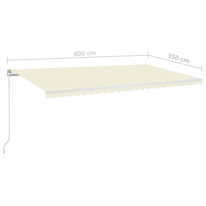 Luifel Handmatig Uittrekbaar 600X350 Cm Crèmekleurig 600 x 350 cm
