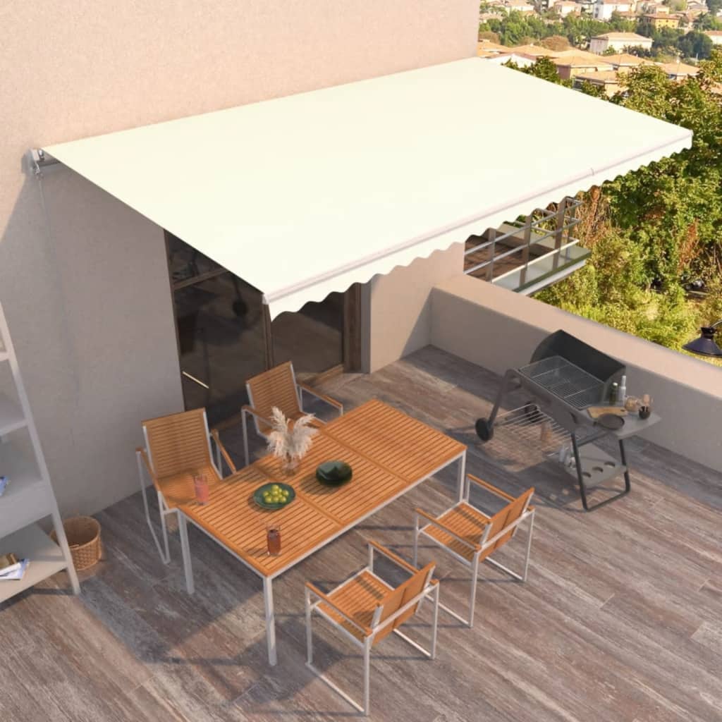 Luifel Handmatig Uittrekbaar 600X350 Cm Crèmekleurig 600 x 350 cm