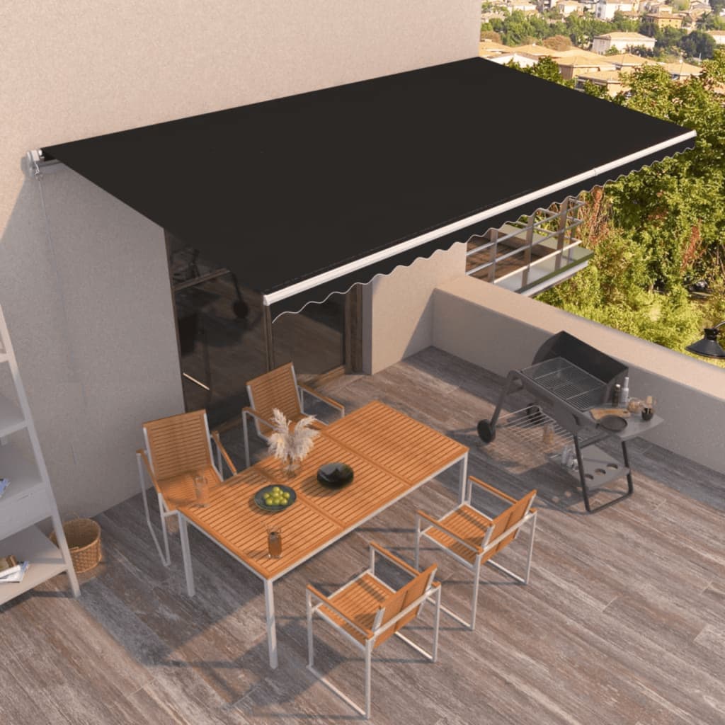 Luifel Handmatig Uittrekbaar Kleurig 600 x 350 cm Antraciet