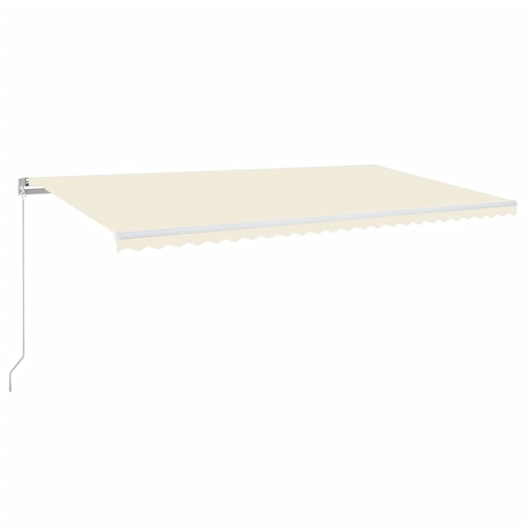 Luifel Handmatig Uittrekbaar Met Led 600X350 Cm Crèmekleurig 600 x 350 cm