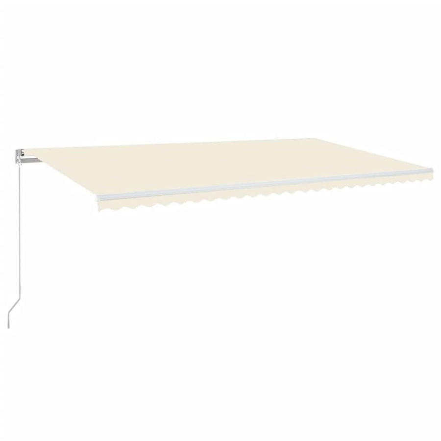 Luifel Handmatig Uittrekbaar Met Led 600X350 Cm Crèmekleurig 600 x 350 cm