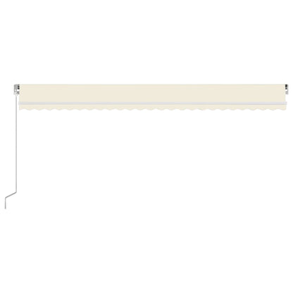 Luifel Handmatig Uittrekbaar Met Led 600X350 Cm Crèmekleurig 600 x 350 cm