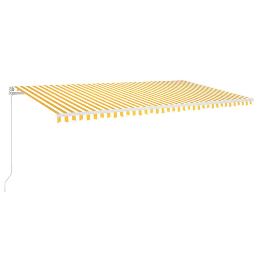 Luifel Handmatig Uittrekbaar Met Led 600X350 Cm Geel En Wit 600 x 350 cm