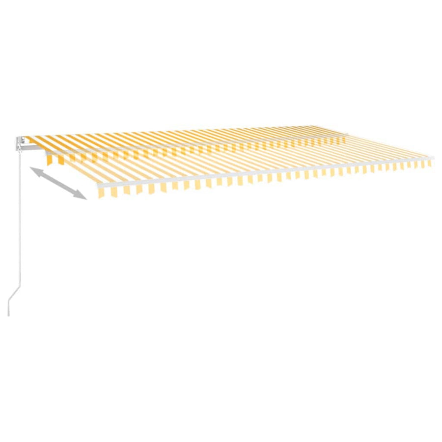 Luifel Handmatig Uittrekbaar Met Led 600X350 Cm Geel En Wit 600 x 350 cm