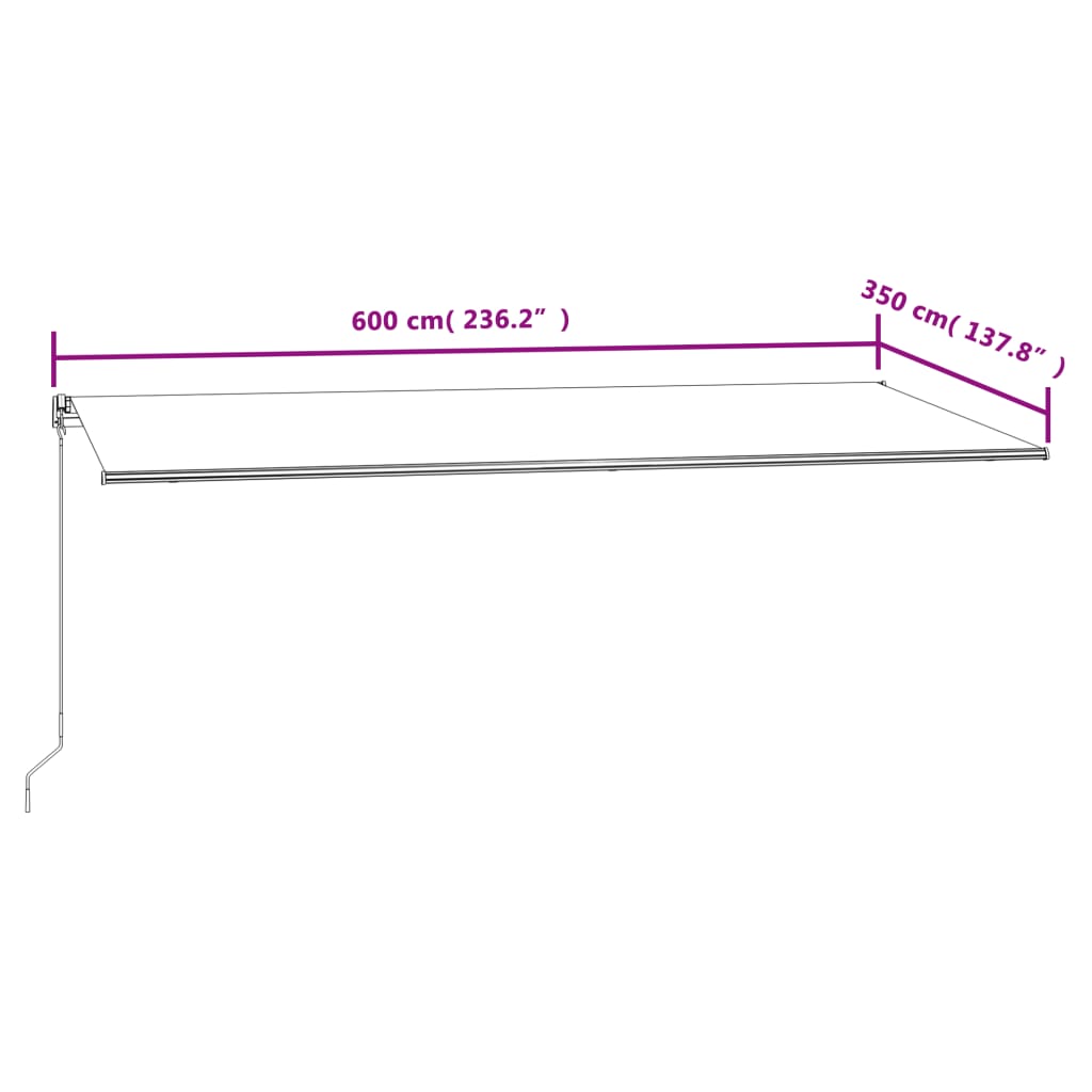 Luifel Automatisch Uittrekbaar Kleurig 600 x 350 cm Crème