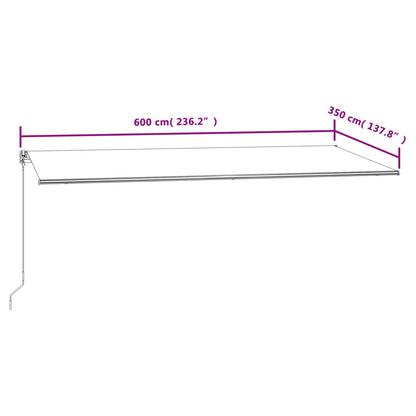 Luifel Automatisch Uittrekbaar Kleurig 600 x 350 cm Crème