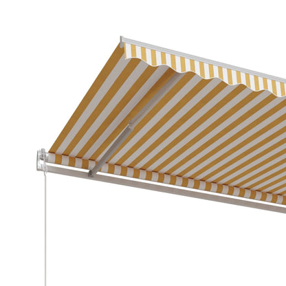 Luifel Automatisch Uittrekbaar 600 x 350 cm Geel en wit