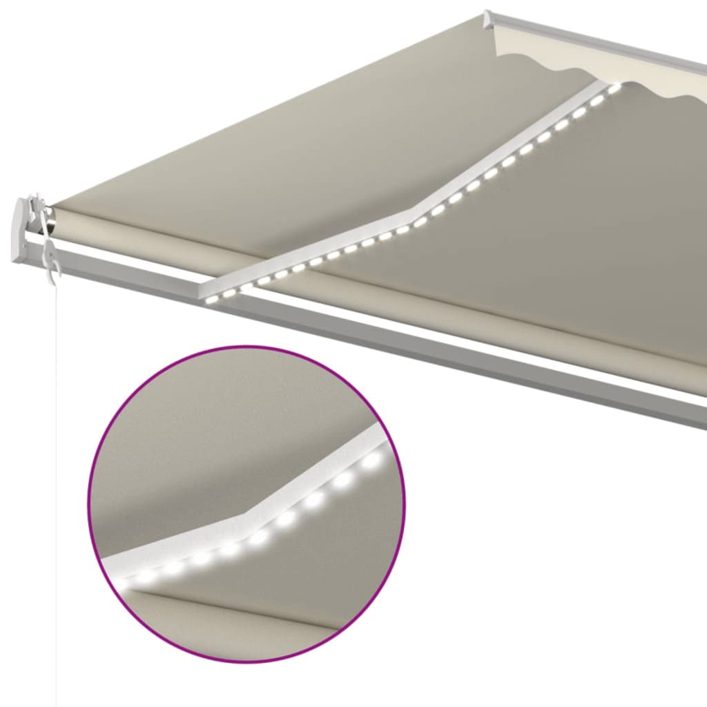Luifel Automatisch Met Led En Windsensor Kleur 600 x 350 cm Crème