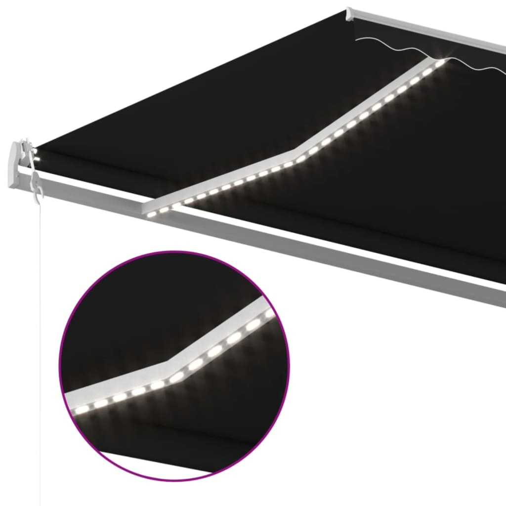 Luifel Automatisch Met Led En Windsensor 600X350 Cm Antraciet 600 x 350 cm