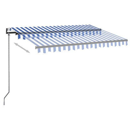 Luifel Automatisch Met Led En Windsensor Blauw En Wit 300 x 250 cm
