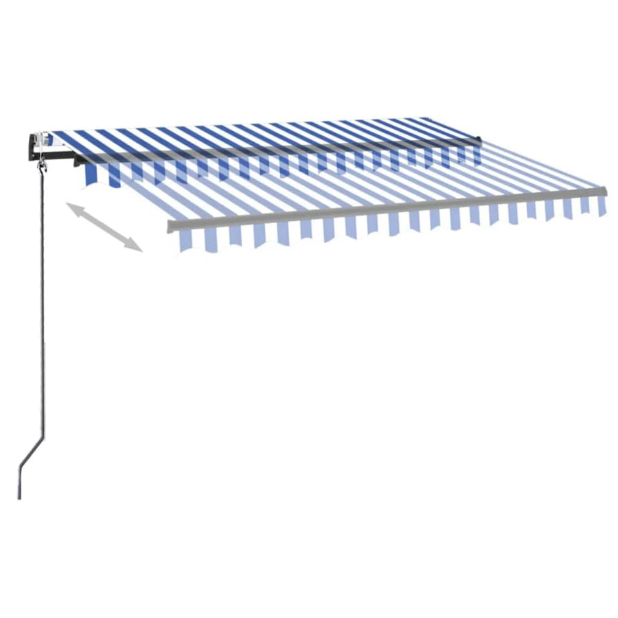 Luifel Automatisch Met Led En Windsensor Blauw En Wit 300 x 250 cm