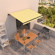 Luifel handmatig uittrekbaar 350x250 cm geel wit