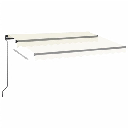Luifel Handmatig Uittrekbaar Met Led Kleurig 350 x 250 cm Crème