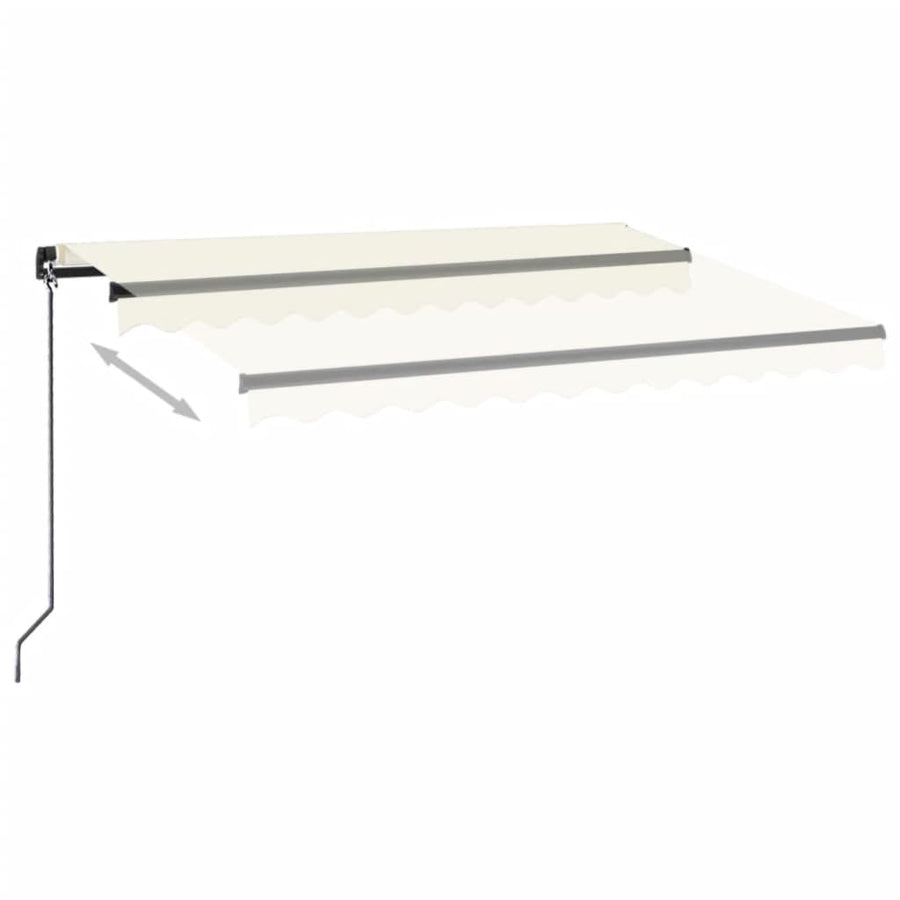 Luifel Handmatig Uittrekbaar Met Led Kleurig 350 x 250 cm Crème