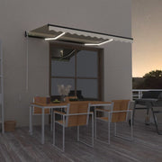 Luifel uittrekbaar 350x250 cm crèmekleurig met LED