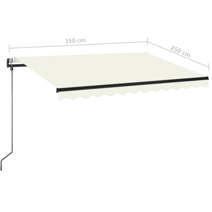 Luifel Automatisch Uittrekbaar Kleurig 350 x 250 cm Crème