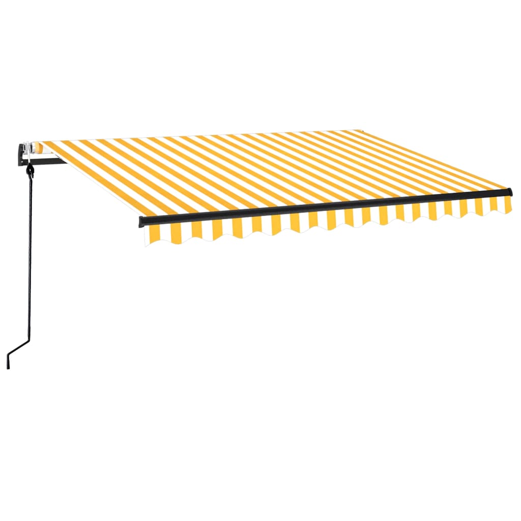 Luifel Automatisch Uittrekbaar 350 x 250 cm Geel en wit