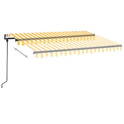 Luifel Automatisch Uittrekbaar 350 x 250 cm Geel en wit