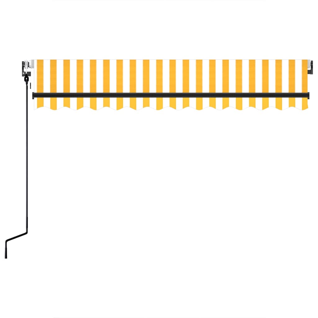 Luifel Automatisch Uittrekbaar 350 x 250 cm Geel en wit