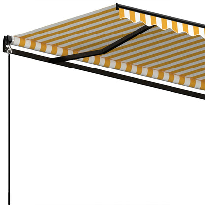 Luifel Automatisch Uittrekbaar 350 x 250 cm Geel en wit
