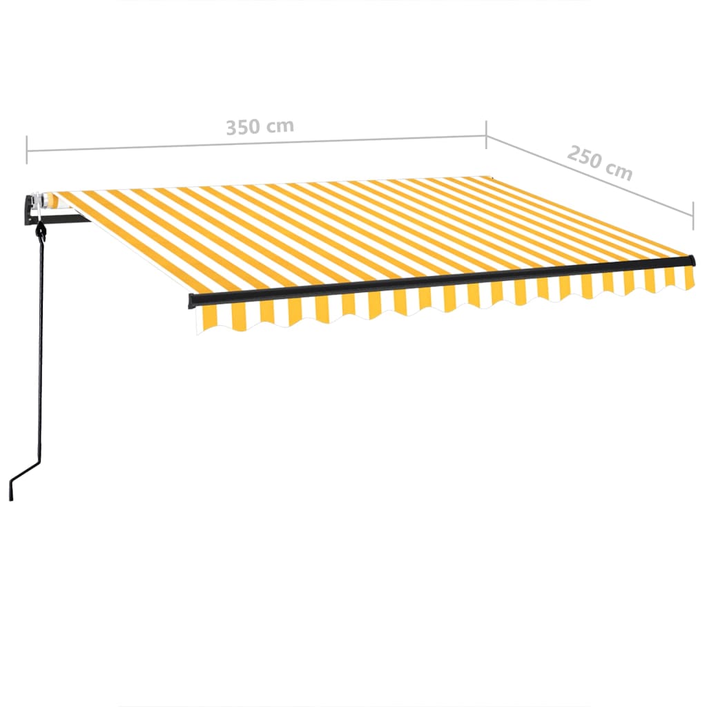 Luifel Automatisch Uittrekbaar 350 x 250 cm Geel en wit