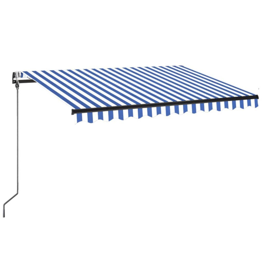 Luifel Automatisch Met Led En Windsensor Blauw En Wit 350 x 250 cm