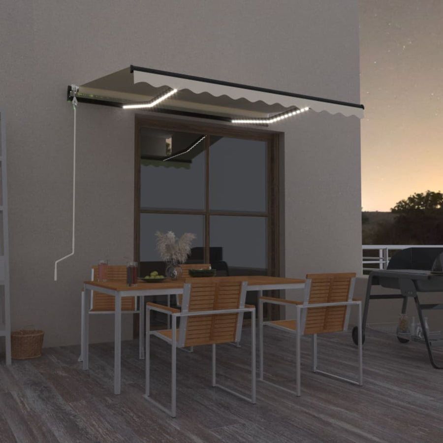 Luifel Automatisch Met Led En Windsensor Kleur Crème 350 x 250 cm