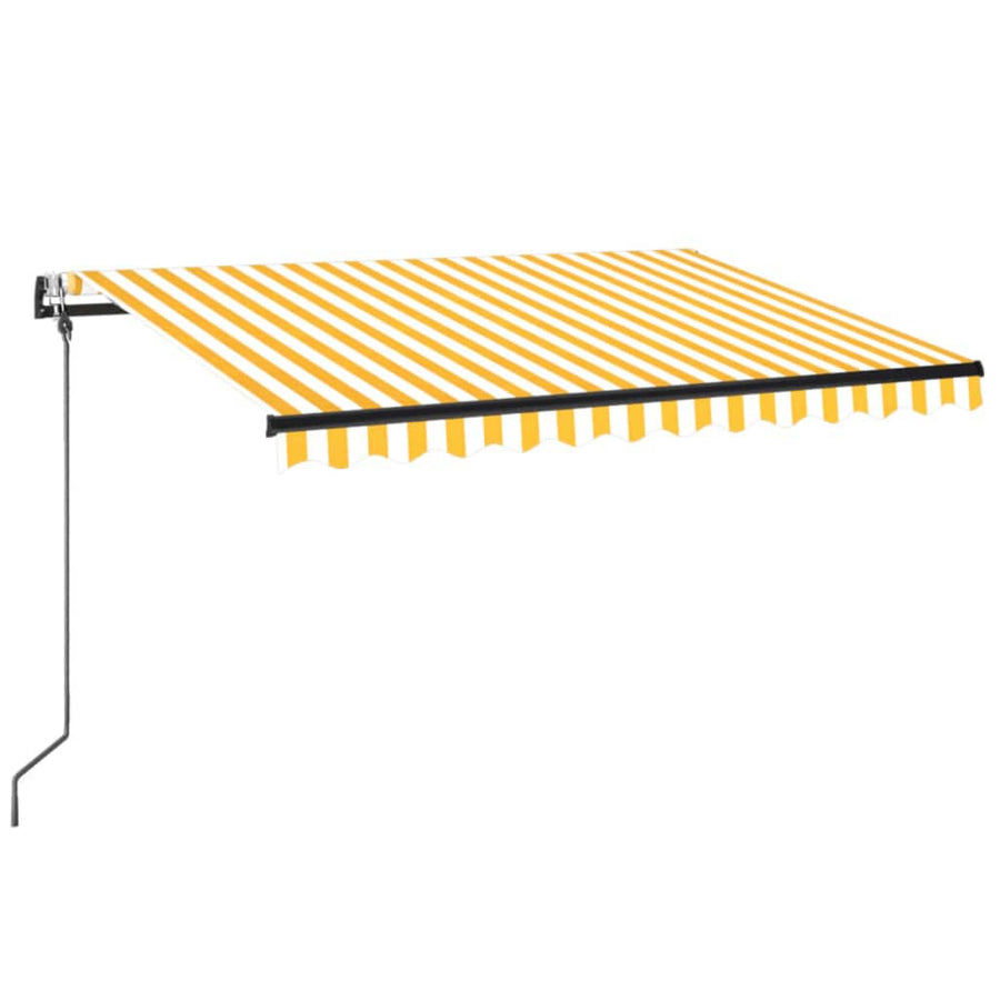 Luifel Automatisch Met Led En Windsensor Geel En Wit 350 x 250 cm