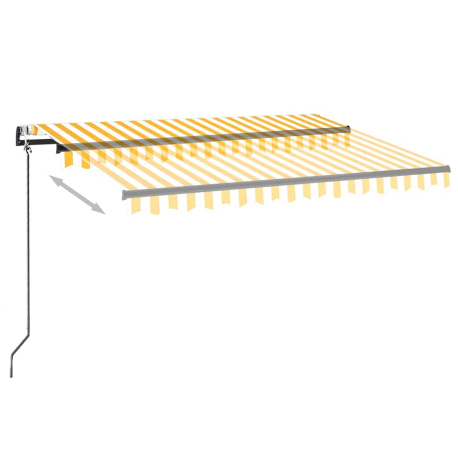 Luifel Automatisch Met Led En Windsensor Geel En Wit 350 x 250 cm