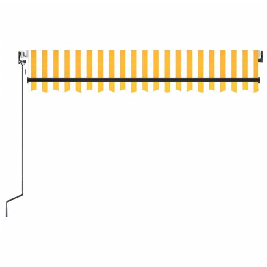 Luifel Automatisch Met Led En Windsensor Geel En Wit 350 x 250 cm
