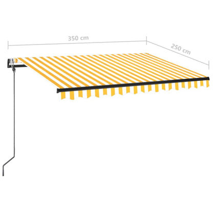 Luifel Automatisch Met Led En Windsensor Geel En Wit 350 x 250 cm