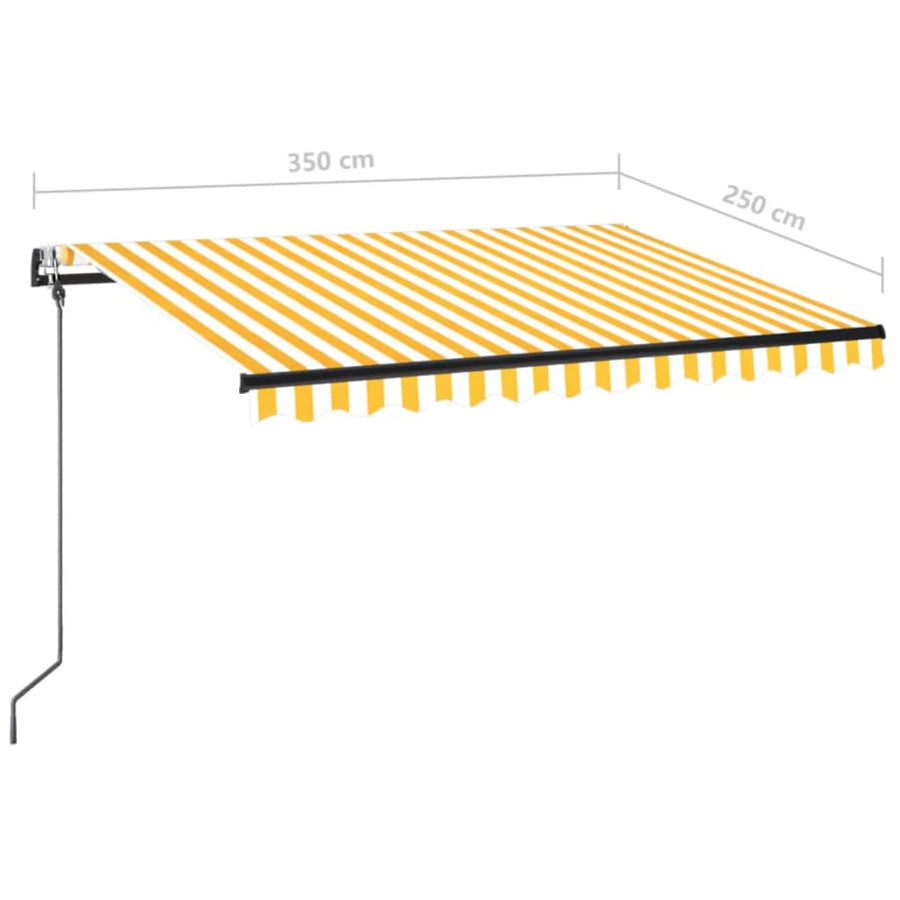 Luifel Automatisch Met Led En Windsensor Geel En Wit 350 x 250 cm