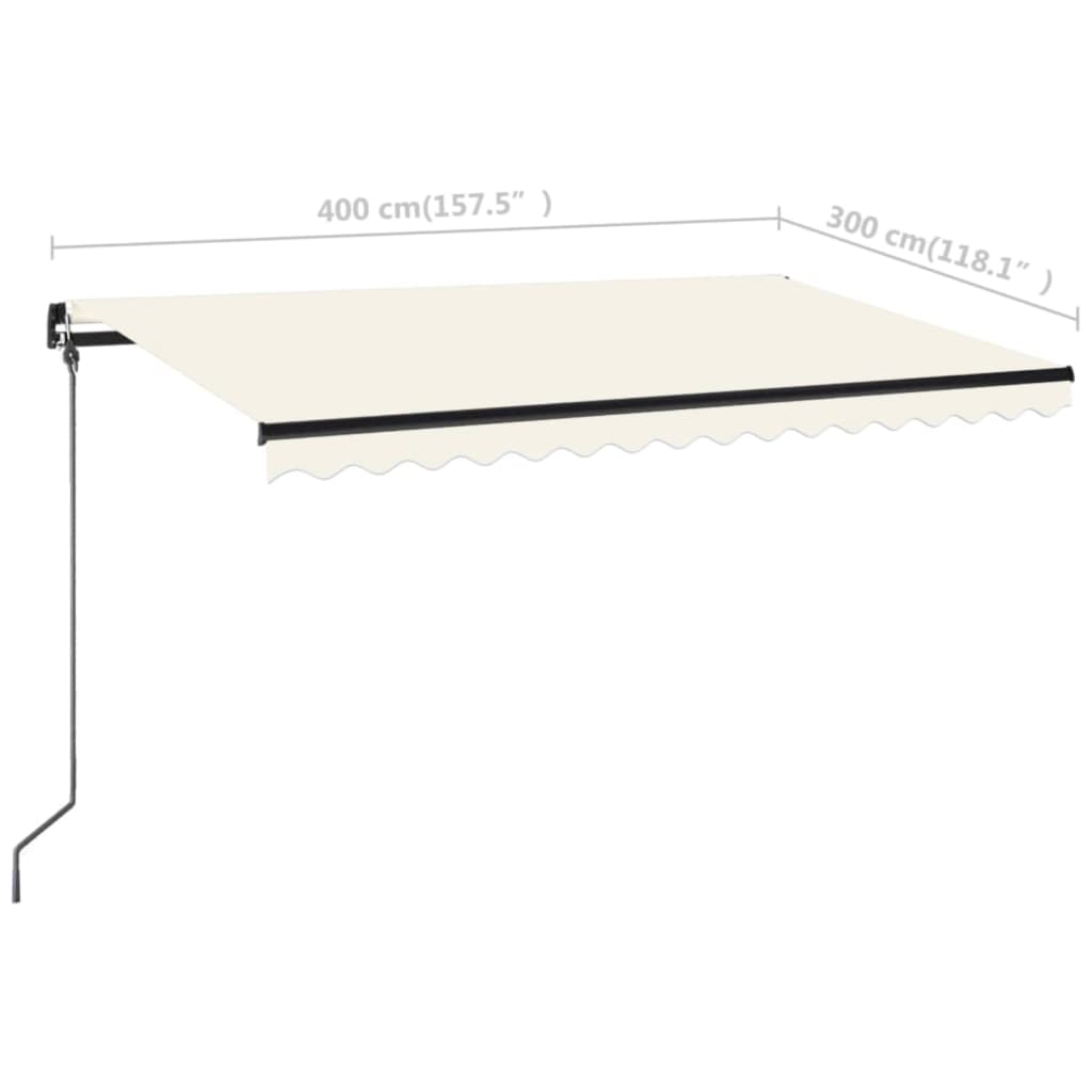 Luifel Handmatig Uittrekbaar 400X300 Cm Crèmekleurig