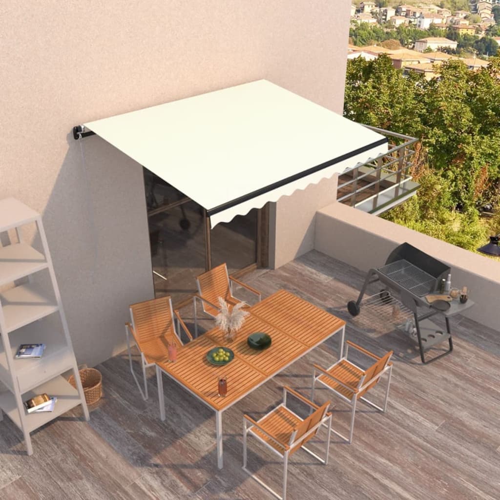 Luifel Handmatig Uittrekbaar 400X300 Cm Crèmekleurig