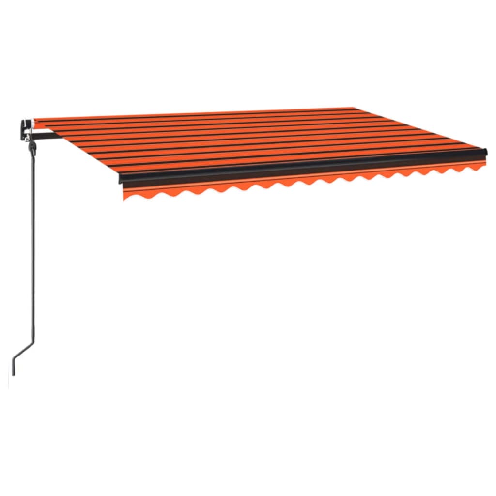 Luifel Handmatig Uittrekbaar 400X300 Cm Oranje En Bruin