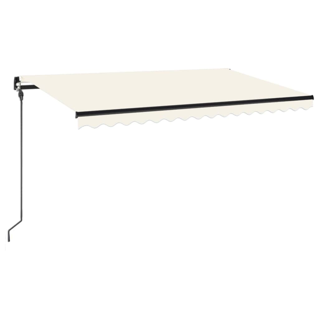 Luifel Handmatig Uittrekbaar Met Led 400X300 Cm Crèmekleurig