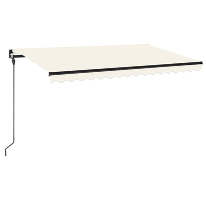 Luifel Handmatig Uittrekbaar Met Led 400X300 Cm Crèmekleurig