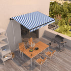 Luifel uittrekbaar 400x300 cm blauw wit